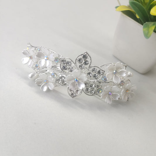 RhineStone barrette - White