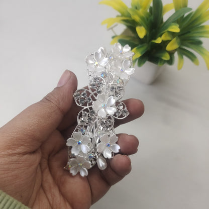 RhineStone barrette - White