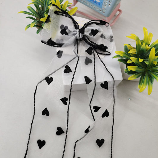 Net Hairbow - Cute Hearts