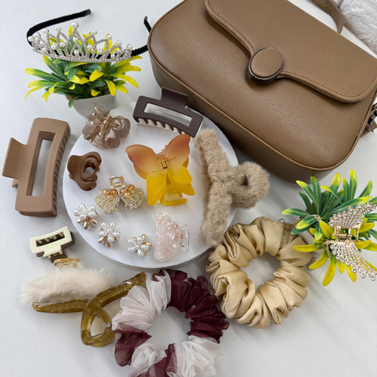 Cute Brown Hamper ( with HandBag )