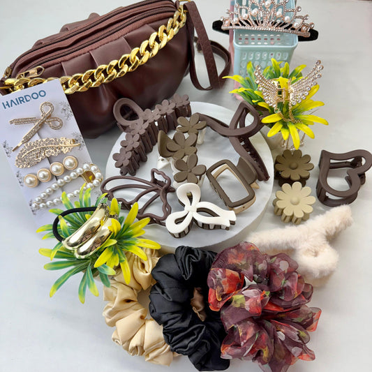 Cute Brown Hamper ( with HandBag )
