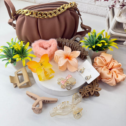 Cute Brown Hamper ( with HandBag )