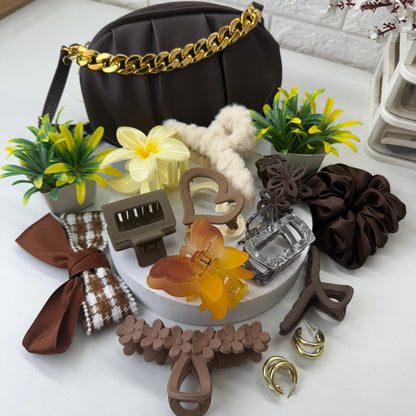 Cute Brown Hamper ( with HandBag )