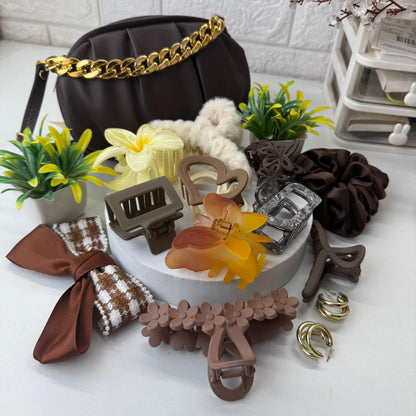 Cute Brown Hamper ( with HandBag )