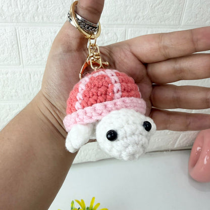 Crochet Turtle Keychain (Pink)