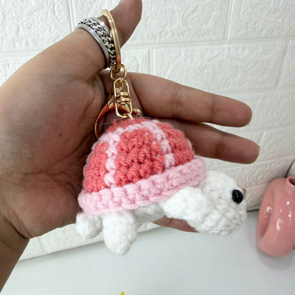 Crochet Turtle Keychain (Pink)