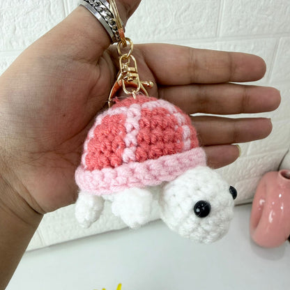 Crochet Turtle Keychain (Pink)
