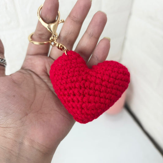 Crochet Heart Keychain (Red)