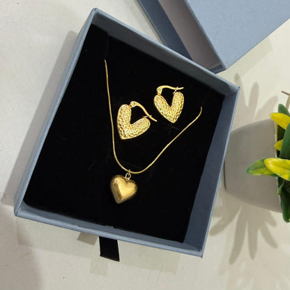 Love Pendant + Earring  (with box)