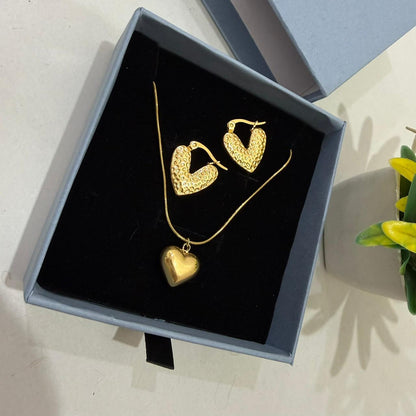 Love Pendant + Earring  (with box)