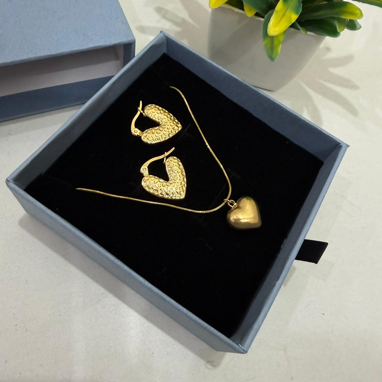 Love Pendant + Earring  (with box)