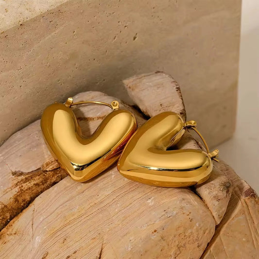 Heart's Hoop Earrings