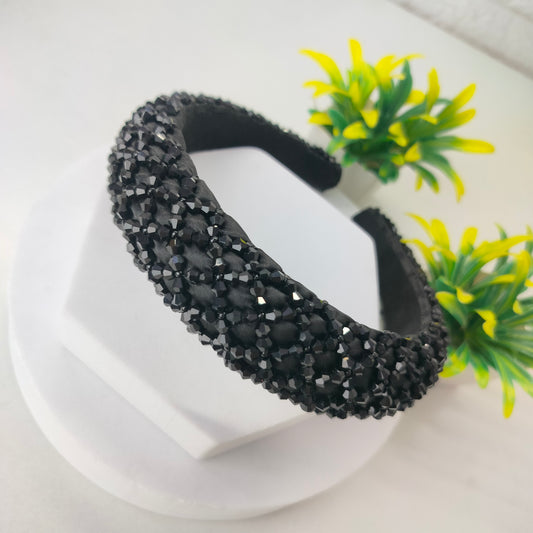 Wide Crystal Satin Headband