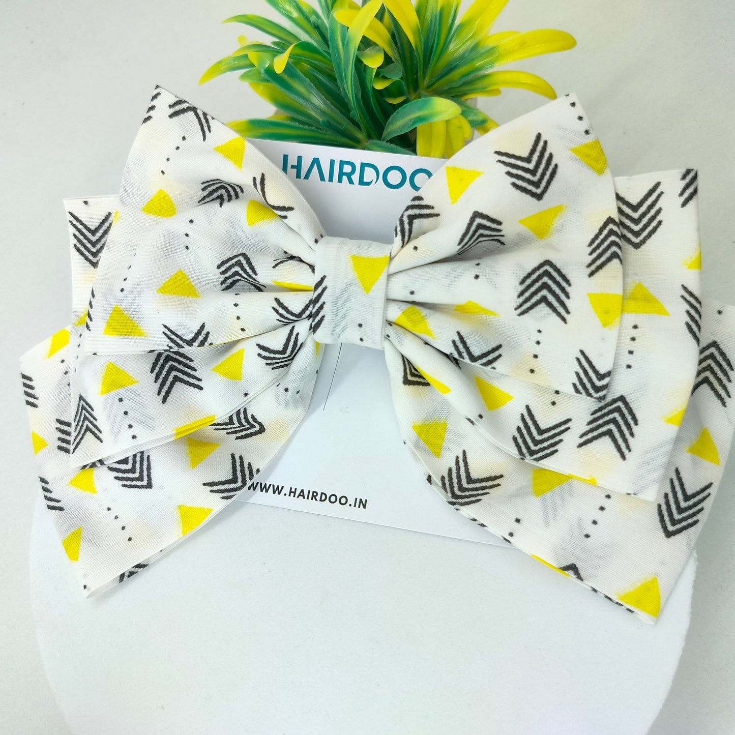 White Yellow | Triple layer Hairbow